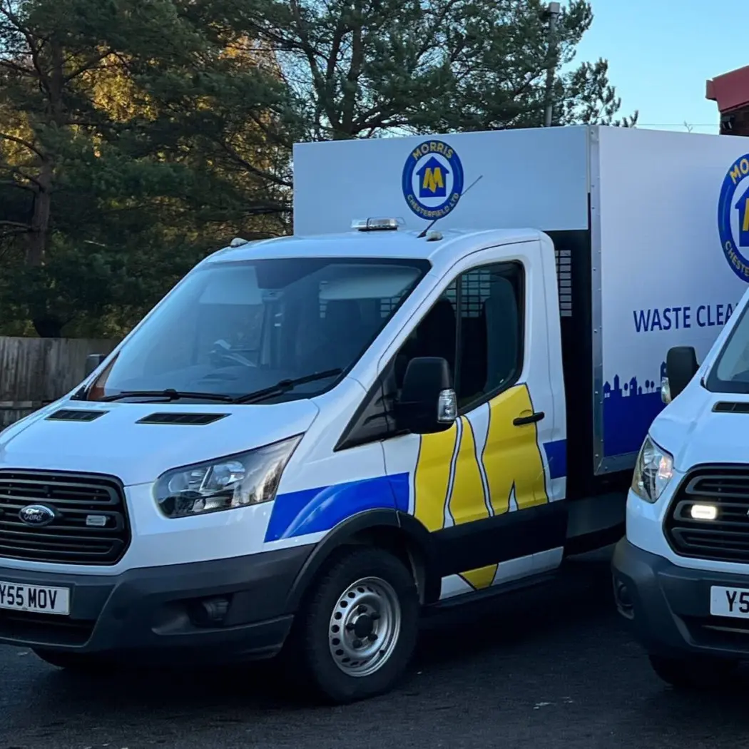Morris waste clearance service trucks